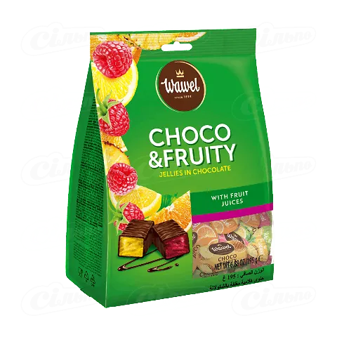 Цукерки Wawel Choco&Fruity желе в шоколаді, 195г