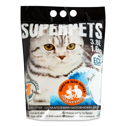 Наповнювач Для Котячого Туалету Силікагелевий Ocean Superpets, В/ґ, 1.6кг