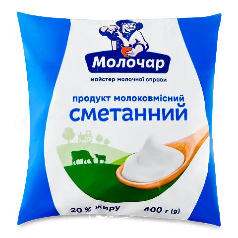 Продукт молоковмісний сметанний Молочар 20% 400г