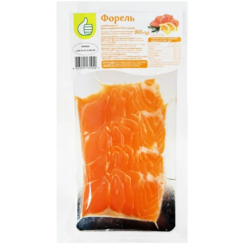 Форель Auchan слабосолена нарізка 80г