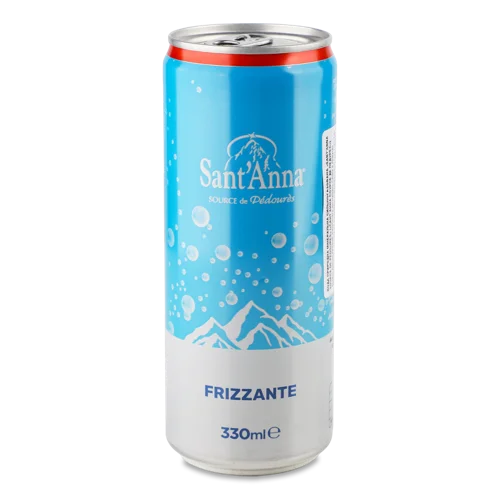 Вода Мінеральна Природна Сильногазована Sant'Anna з/б 330мл