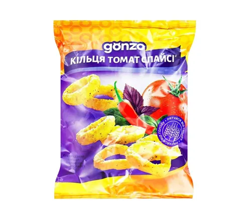 Кільця Gonzo кукурудзяні зі смаком томат спайсі 40г