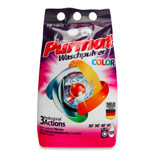 Засіб Миючий Порошкоподібний Ultra+ Color Purmat, 10 кг
