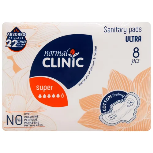Прокладки гігієнічні Normal Clinic Ultra Cotton&Velvet 4краплі 8шт