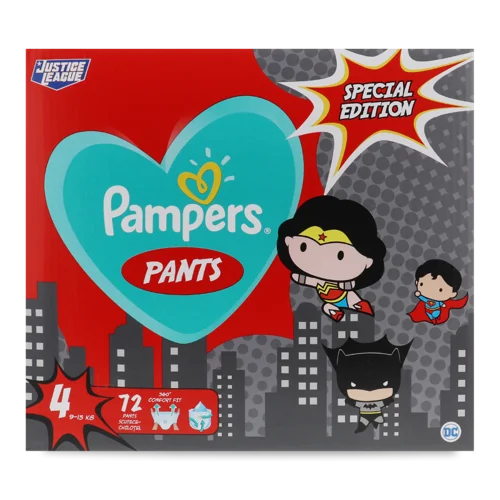 Дитячі Трусики-підгузники Justice League Pampers 72шт, 9-15кг, в/ґ