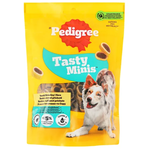 Корм сухий Pedigree Tasty minis з яловичиною та сиром для дорослих собак 140г
