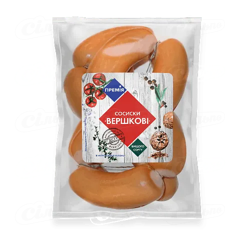 Сосиски «Премія»® «Вершкові» натуральна оболонка вищого ґатунку, кг