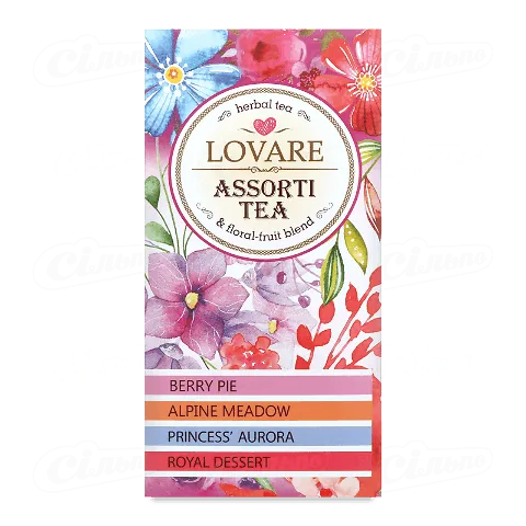 Чай квітковий «Lovare» асорті 4 види пакет, 24*1,5г
