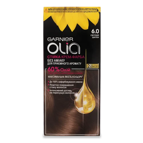 Крем-фарба Для Волосся Стійка Без Аміаку Olia №6 Garnier, 1шт