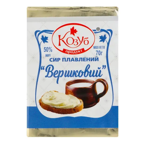 Сир плавлений 50% Вершковий Козуб продукт м/у 70г