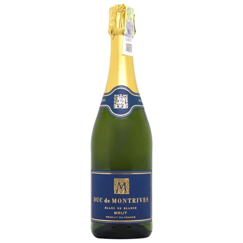 Вино ігристе Duc de Montrives Blanc de Blancs Brut сухе біле 11% 0,7л