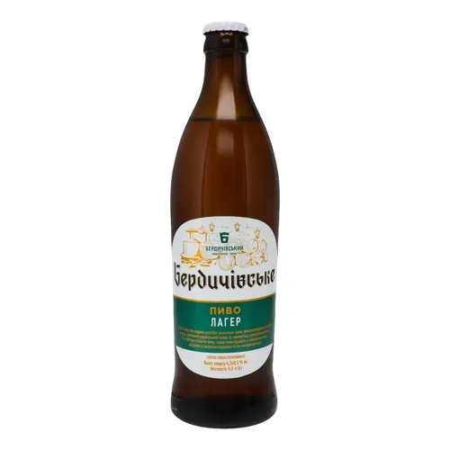 Пиво 0.5л 4.3% світле непастеризоване Лагер Бердичівське
