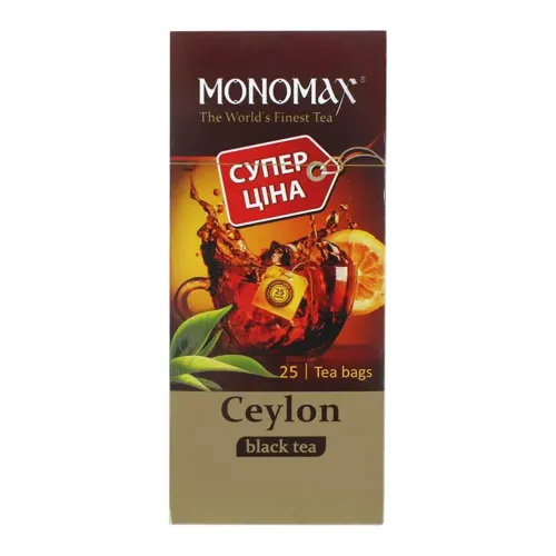 Чай чорний Мономах Ceylon №12 в пакетиках 1,5г х 25шт