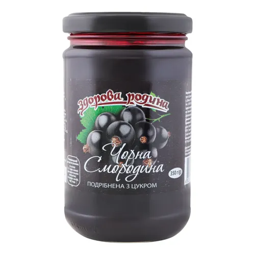 Фрукти подрібнені з цукром Чорна смородина Здорова родина 350г