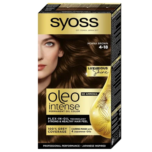 Фарба для волосся Syoss Oleo Intense 4-18 Шоколадний каштановий без аміаку