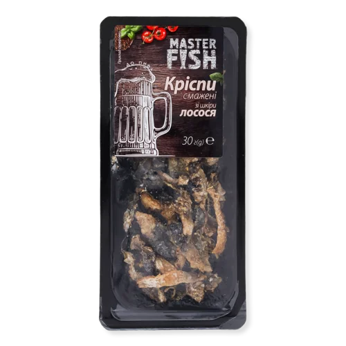 Кріспи Зі Шкіри Лосося Смажені, в/к, Лоток 30г