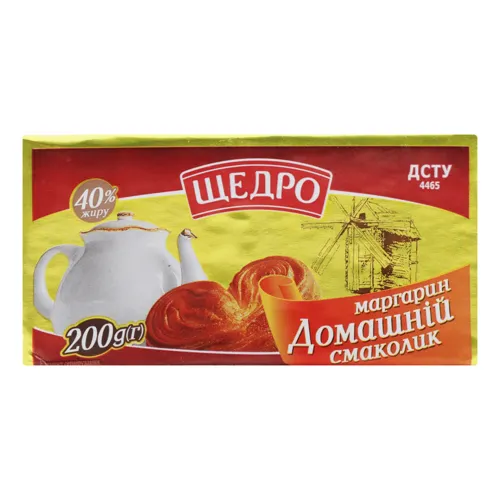 Маргарин 40% Домашній смаколик Щедро м/у 200г