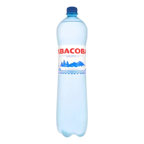 Вода мінеральна сильно газована природна лікувально-столова гідрокарбонатна натрієва Квасова 1.5л