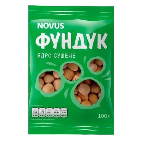 Фундук Novus сушений 100г