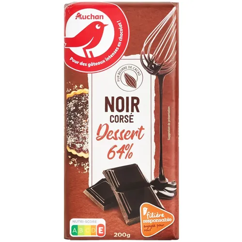 Шоколад десертний темний 64%