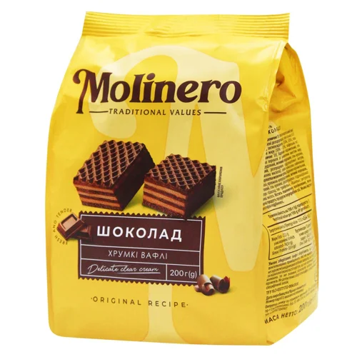 Вафлі Molinero зі смаком шоколаду 200г