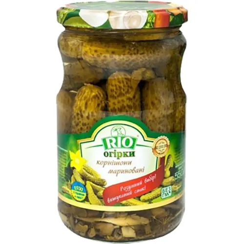Огірки Rio корнішони мариновані 550г