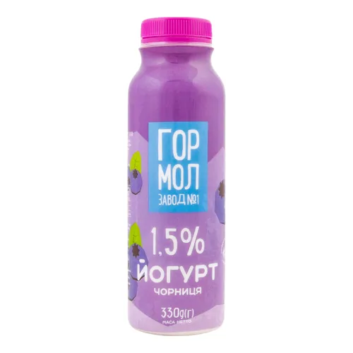 Йогурт 1.5% Чорниця Гормолзавод №1 330г