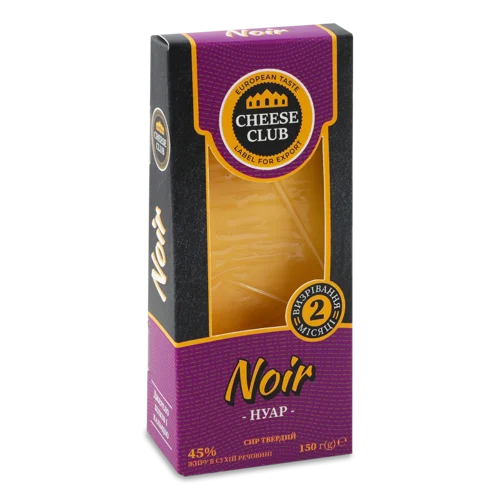 Сир Твердий 45% Нуар Cheese Club Картонна Упаковка 150г