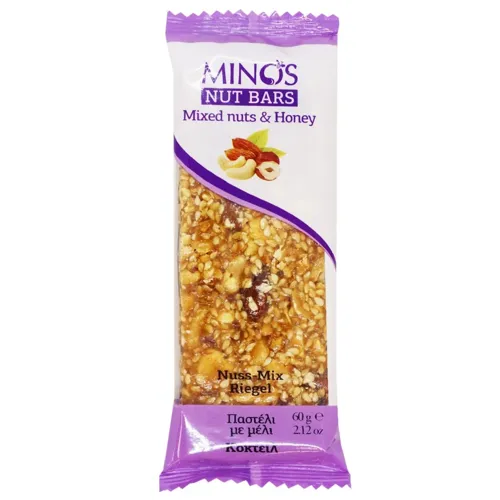 Батончик Minos з горіхами та медом 60г