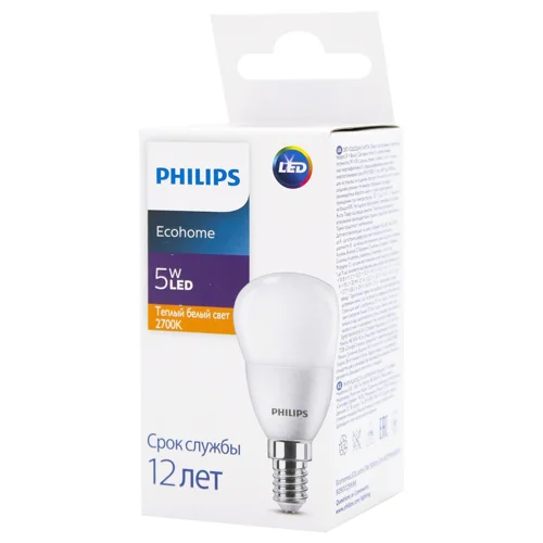 Лампа Philips Ecohome LED Lustre світлодіодна 5W E14 2700К