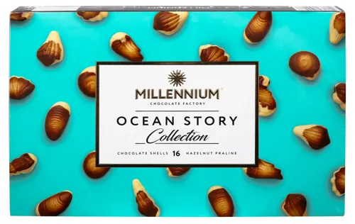 Цукерки шоколадні з горіховим праліне Ocean Story Millennium к/у 170г
