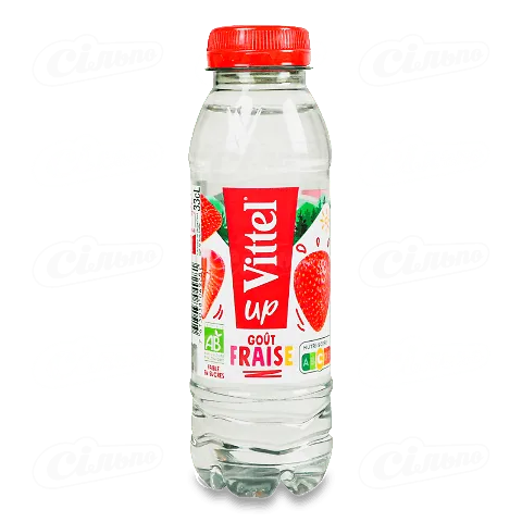 Вода мінеральна Vittel Up Bio зі смаком полуниці, 0,33л