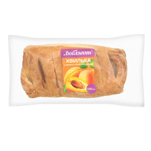 Слойка Хвилька з абрикосовою начинкою Люблянна м/у 100г