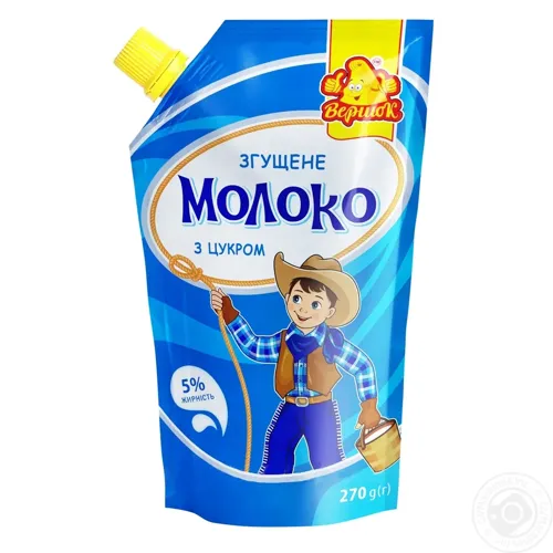 Молоко згущене Вершок з цукром 5% 270г