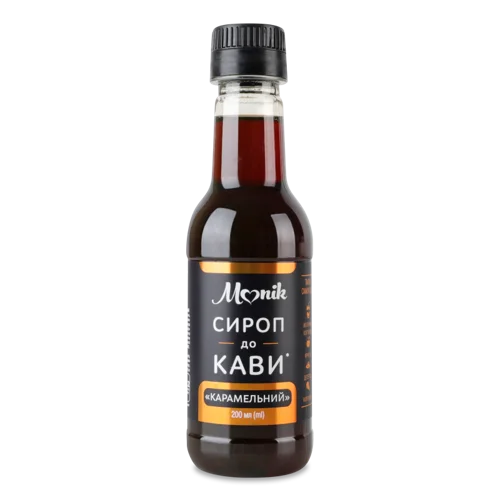 Сироп До Кави Ароматизований Карамельний Monik, Пластикова Пляшка 200мл