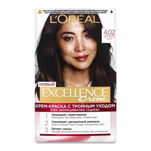 Фарба Для Волосся Чарівний Каштан 4.02 Excellence Creme L'Oreal Paris, 1шт