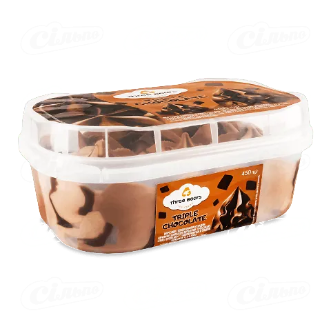 Морозиво Три ведмеді Triple chocolate 12%, 450г