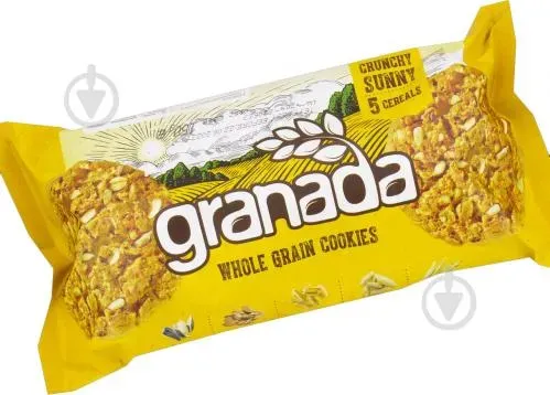Печиво цільнозернове "Granada" з вівсяними пластівцями, насінням соняшника, насінням льону 150г