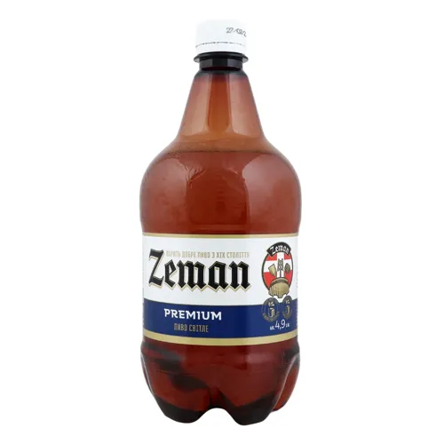 Пиво 1л 4.9% світле фільтроване пастеризоване Premium Zeman