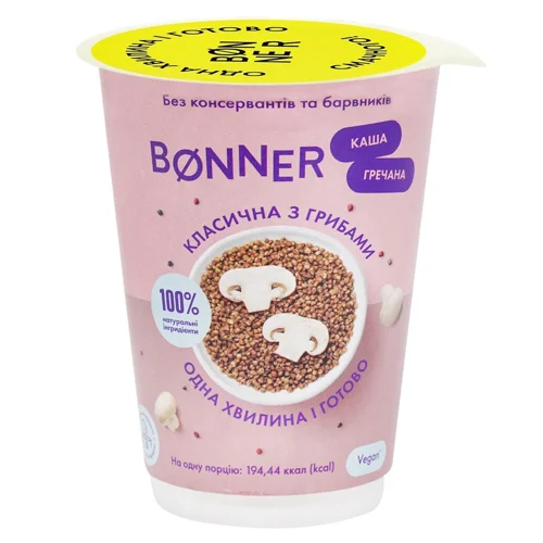 Каша Bonner гречана з грибами швидкого приготування 60г