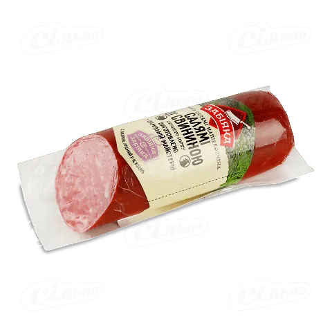 Ковбаса «Забіяка» «Салямі» зі свинини напівкопчена 1-й ґатунок, малий батон, кг