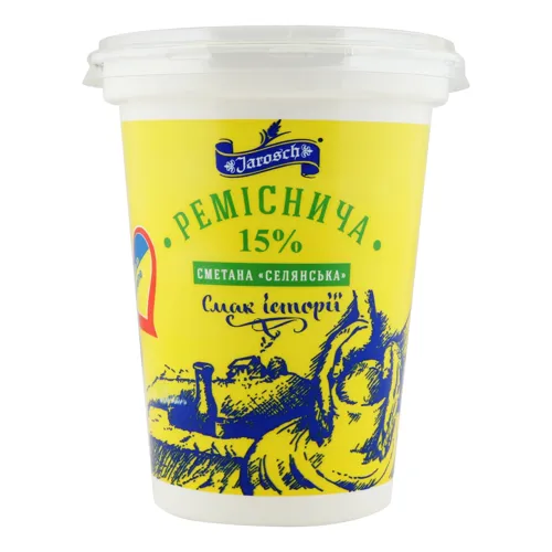 Сметана 15% Селянська Реміснича Jarosch 350г