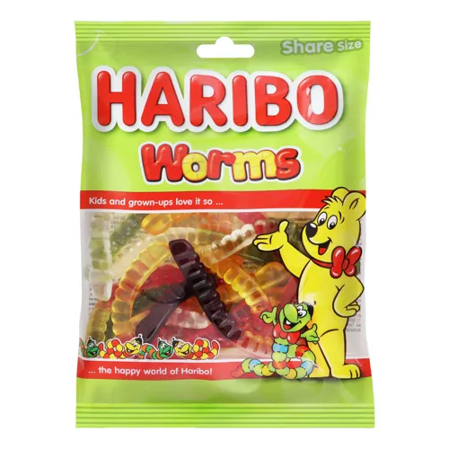 Цукерки желейні неглазуровані Worms Haribo м/у 150г
