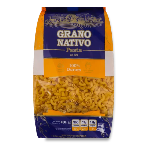 Макаронні Вироби Ріжки Grano Nativo, Міжнародний В/ґ, 400г