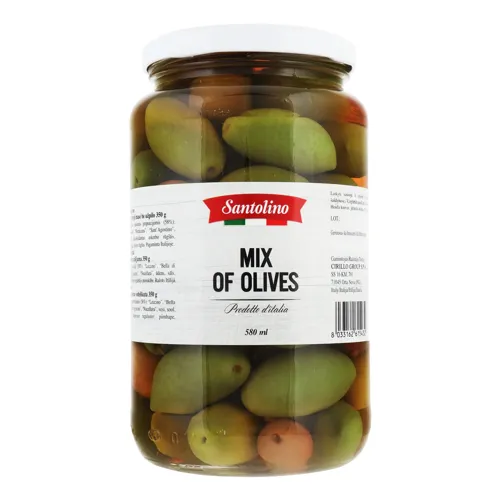 Мікс з оливок пастеризований Santolino с/б 550г