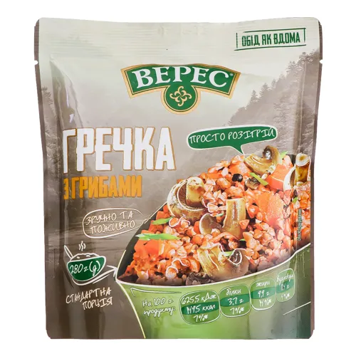 Гречка з грибами Верес д/п 280г