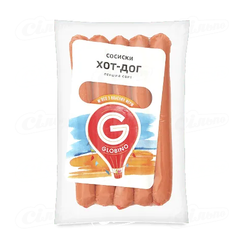 Сосиски Глобино Хот-дог варені 1г, 550г