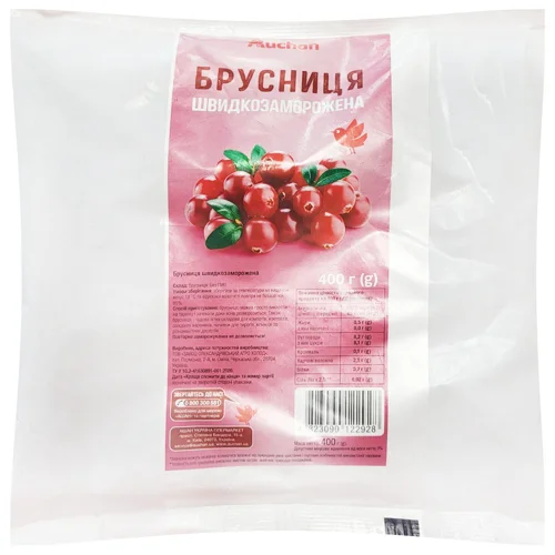 Брусниця Auchan швидкозаморожена 400г