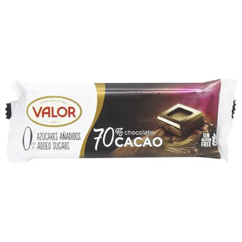 Батончик Valor Імпульс чорний шоколад без цукру 70%, 35г