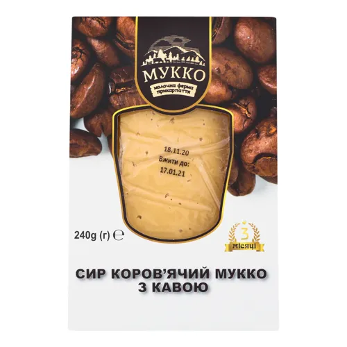 Сир 48.5% коров'ячий з кавою Мукко к/у 240г